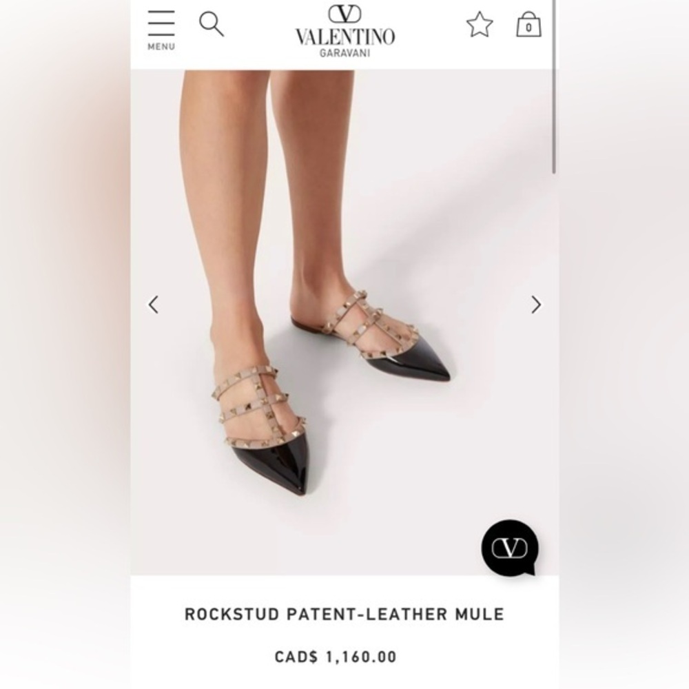 Valentino Rockstud Flats Mules size 8.5